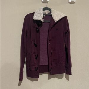 Women's Purple Toggle Jacket with Sherpa Lining